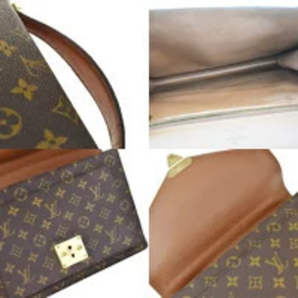 Louis Vuitton Monceau Top Handle Bag Monogram Leather Brown - Picture 8 of 9